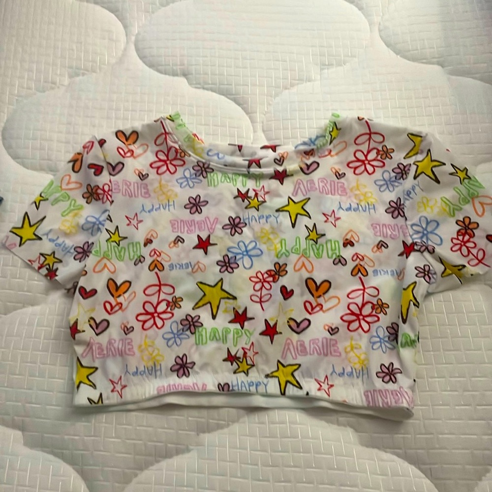 A Arie crop top in a limited edition print